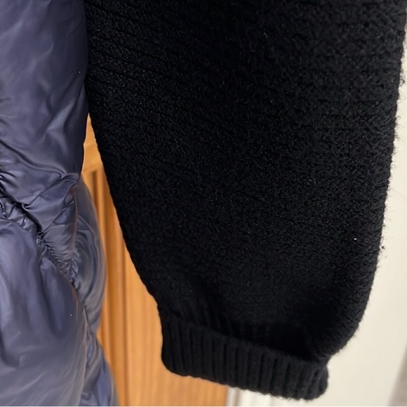 BERNARDO Knit Sleeve Diamond Quilt Puffer Coat Large - Picture 6 of 9